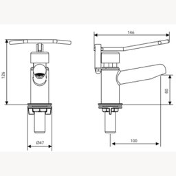 Torneira para Banheiro com Alavanca 10065 Bica Fixa Mebermatic Meber Metais - 4 Torneira para Banheiro com Alavanca 10065 Bica Fixa Mebermatic Meber Metais - 4