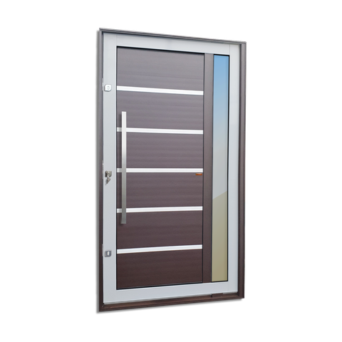 Porta Pivotante Alumínio Lamb.Miraggio c/Pux.e.Elite Mix Corten 216x150 Brimak