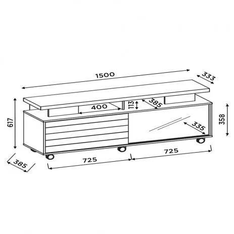 Rack para TV até 60 Polegadas sem Espelho Abu Dabi Branco Gloss - 2