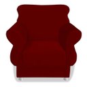 Ver imagem 2 de Poltrona Itália do Papai Cadeira Decorativa Suede Bordô Quarto Luxo Sala de Estar Conforto - AM Deco