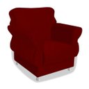 Ver imagem 1 de Poltrona Itália do Papai Cadeira Decorativa Suede Bordô Quarto Luxo Sala de Estar Conforto - AM Deco