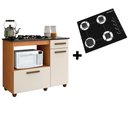 Ver imagem 1 de Kit Balcão Violeta Nature Off White Mais Cooktop Ultra Chama 4 Bocas Chamalux