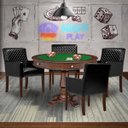 Ver imagem 7 de Mesa de Jogos Carteado Victoria Redonda Tampo Reversível Imbuia com Kit 4 Cadeiras Liverpool Pu