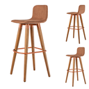 Ver imagem 5 de Kit 3 Banquetas Línea Altas Escandinavo em Linho Terracota