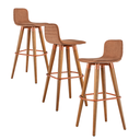 Ver imagem 3 de Kit 3 Banquetas Línea Altas Escandinavo em Linho Terracota