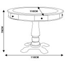 Ver imagem 3 de Mesa de Jogos Carteado Redonda 4 Lugares Victoria Tampo Reversível com Gavetas e Porta Copos Preto