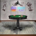 Ver imagem 6 de Mesa de Jogos Carteado 4 Lugares Victoria Redonda Tampo Reversível com Gavetas e Porta Copos Preto