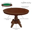 Ver imagem 2 de Mesa de Jogos Carteado Redonda Montreal Tampo Reversível Imbuia com 6 Cadeiras Vicenza Preto Fosco