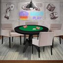 Ver imagem 7 de Mesa de Jogos Carteado Redonda Montreal Tampo Reversível Preto com 4 Cadeiras Vicenza Nude - Gran