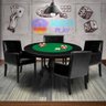 Mesa de Jogos Carteado Redonda Montreal Tampo Reversível Preto com 4 Cadeiras Liverpool Corino - 7