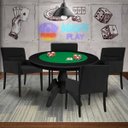 Ver imagem 7 de Mesa de Jogos Carteado Redonda Montreal Tampo Reversível Preto com 4 Cadeiras Vicenza Preto Fosco