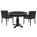Ver imagem 1 de Mesa de Jogos Carteado Redonda Victoria Tampo Reversível Preto com 2 Cadeiras Vicenza Suede Preto Fo