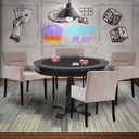 Ver imagem 7 de Mesa de Jogos Carteado Redonda Victoria Tampo Reversível Preto com 4 Cadeiras Vicenza Suede Nude - G