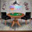Ver imagem 7 de Mesa de Jogos Carteado Redonda Montreal Tampo Reversível Amêndoa com 2 Cadeiras Liverpool Corino