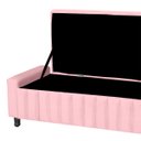 Ver imagem 4 de Calçadeira Baú Casal Queen Estofada Alicia Veludo Rosa Bebe