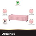 Ver imagem 6 de Calçadeira Baú Casal Queen Estofada Alicia Veludo Rosa Bebe