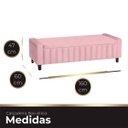 Ver imagem 5 de Calçadeira Baú Casal Queen Estofada Alicia Veludo Rosa Bebe