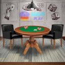 Ver imagem 7 de Mesa de Jogos Carteado Redonda Montreal Tampo Reversível Amêndoa com 2 Cadeiras Liverpool Corino