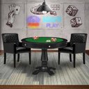 Ver imagem 7 de Mesa de Jogos Carteado Victoria Redonda Tampo Reversível Preto com Kit 2 Cadeiras Liverpool Pu
