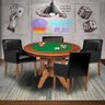 Mesa de Jogos Carteado Redonda Montreal Tampo Reversível Amêndoa com 4 Cadeiras Liverpool Corino - 7