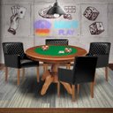 Ver imagem 7 de Mesa de Jogos Carteado Redonda Montreal Tampo Reversível Amêndoa com 4 Cadeiras Liverpool Corino