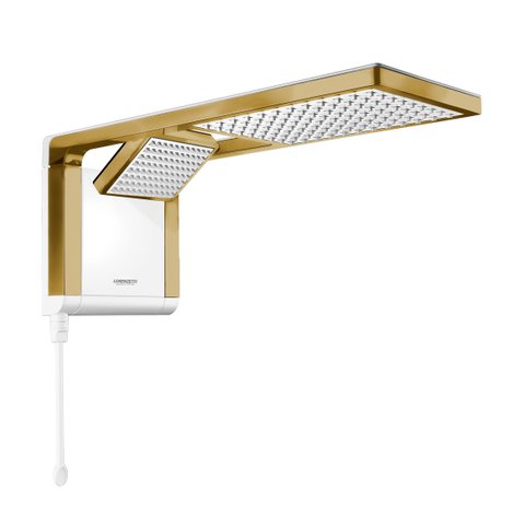 Chuveiro Lorenzetti Acqua Duo - Branco - 220v:dourado Matte