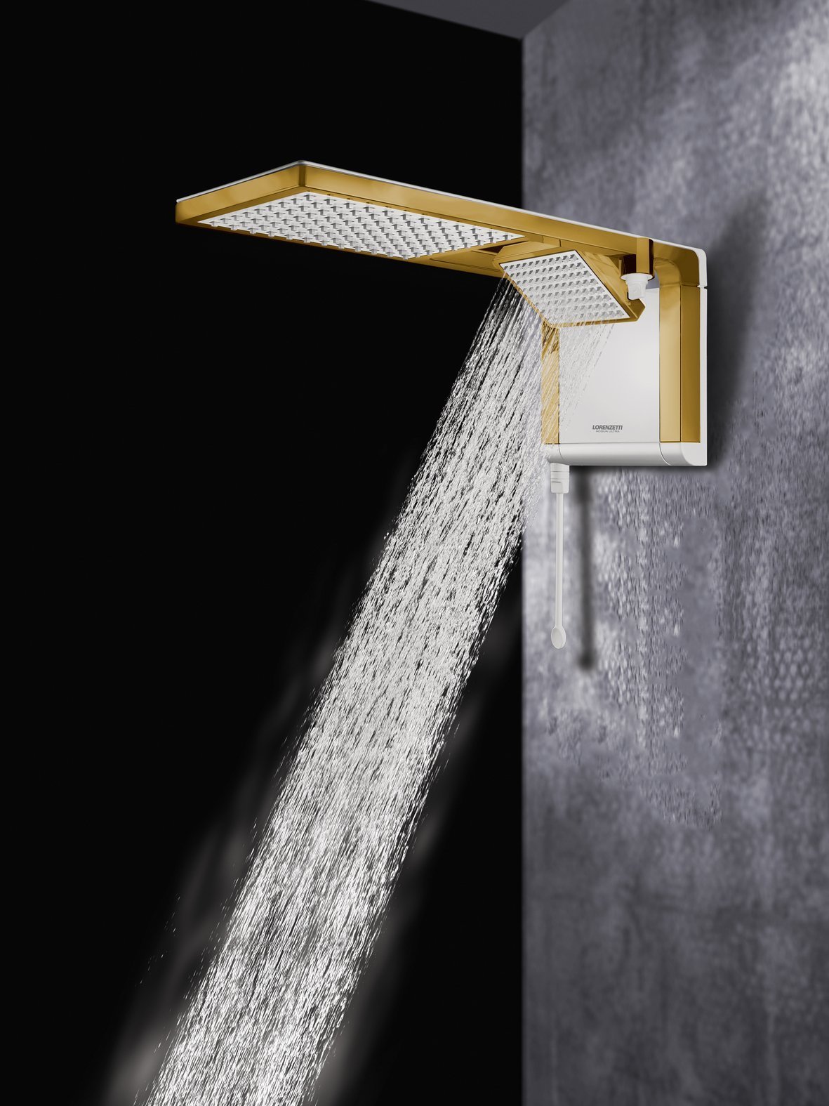 Chuveiro Lorenzetti Acqua Duo - Branco - 220v:dourado Matte - 3