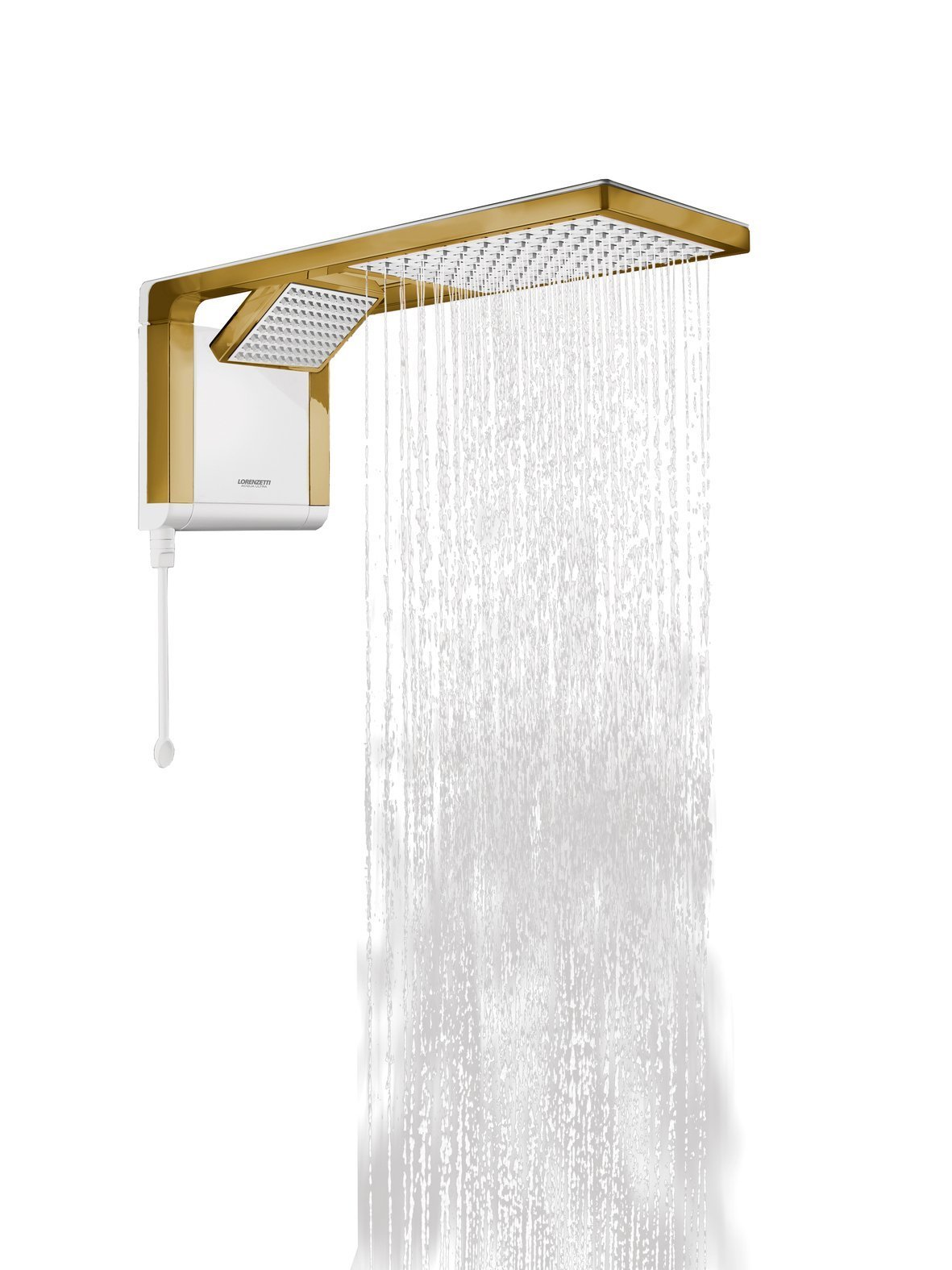 Chuveiro Lorenzetti Acqua Duo - Branco - 220v:dourado Matte - 5