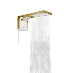 Chuveiro Lorenzetti Acqua Duo - Branco - 220v:dourado Matte - 5
