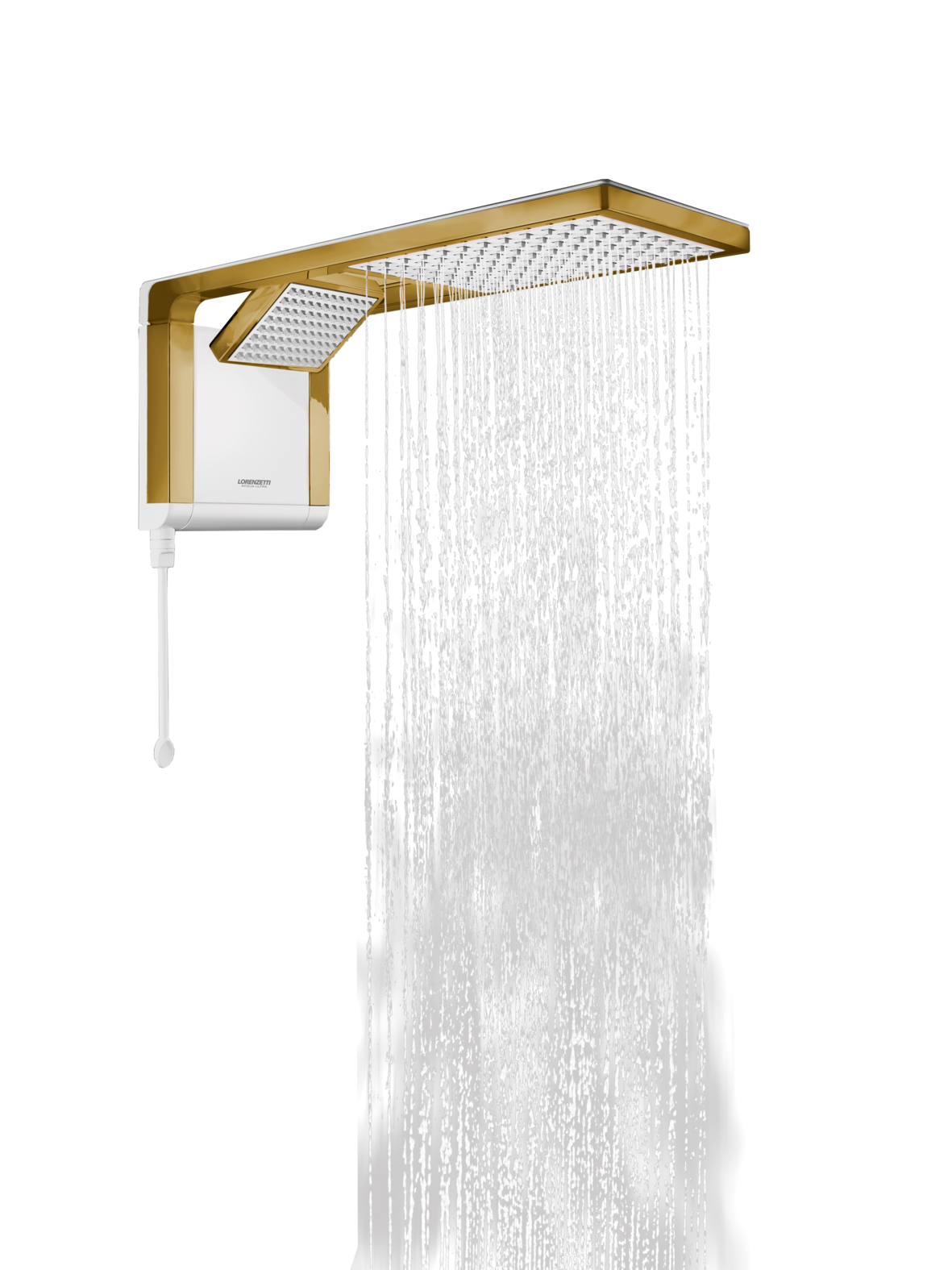 Chuveiro Lorenzetti Acqua Duo - Branco - 220v:dourado Matte - 7