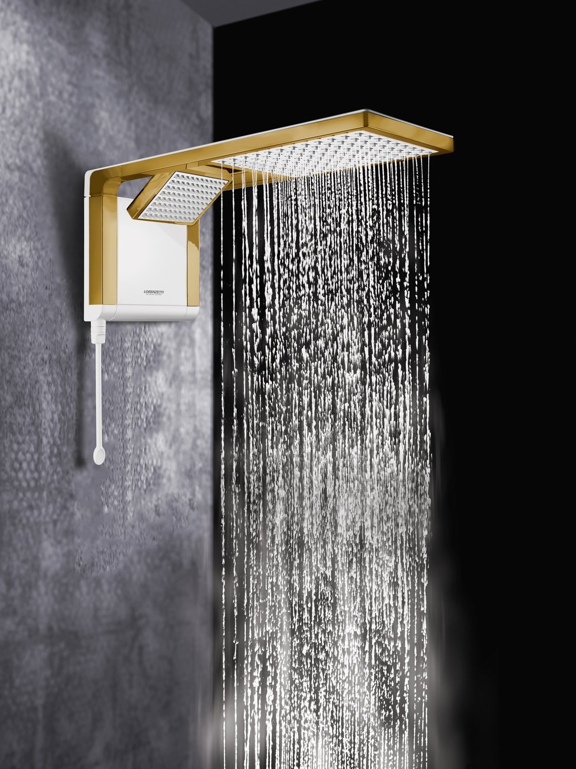 Chuveiro Lorenzetti Acqua Duo - Branco - 220v:dourado Matte - 8