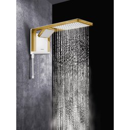 Chuveiro Lorenzetti Acqua Duo - Branco - 220v:dourado Matte - 8