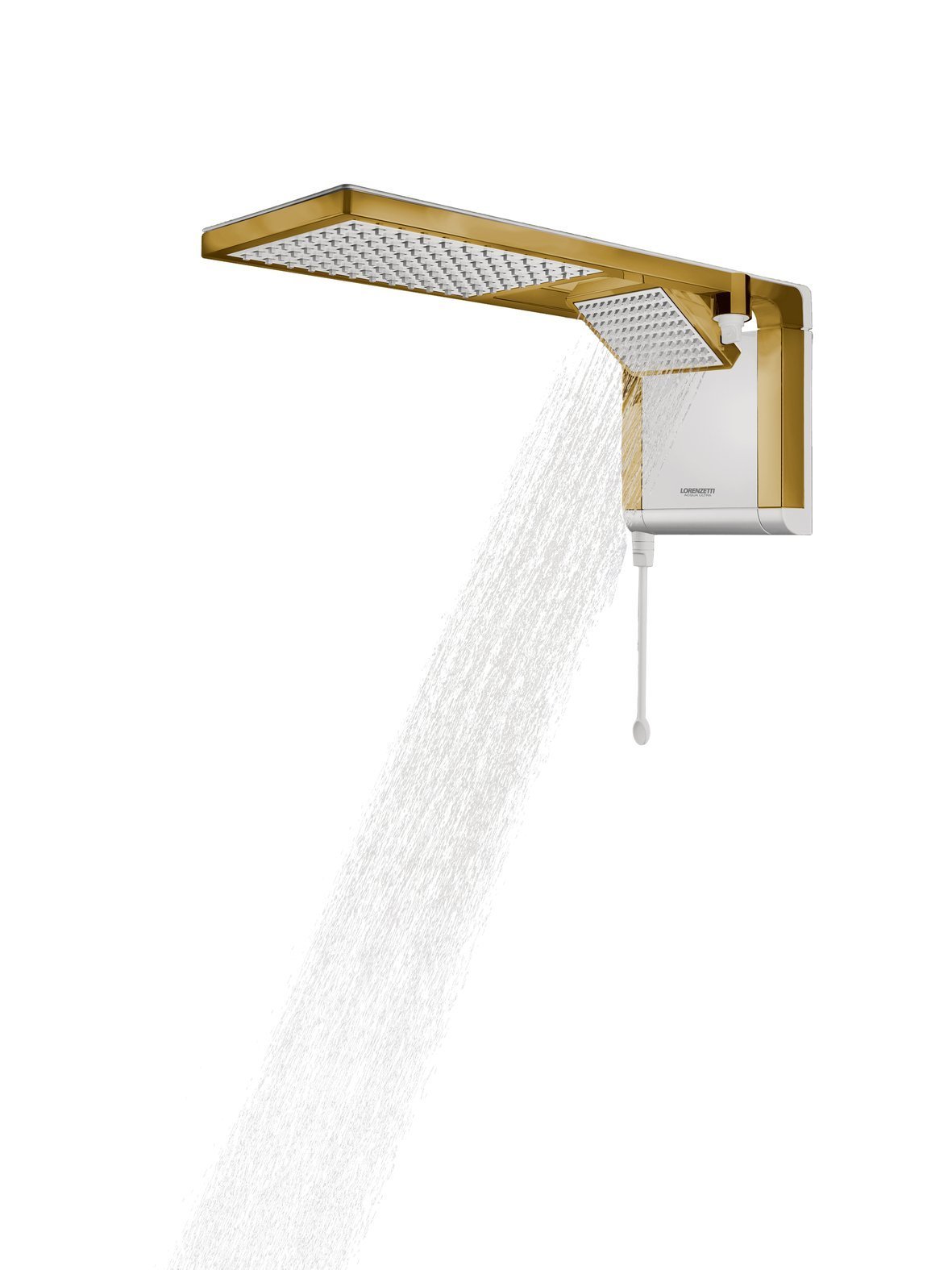 Chuveiro Lorenzetti Acqua Duo - Branco - 220v:dourado Matte - 4