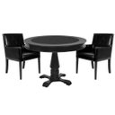 Ver imagem 1 de Mesa de Jogos Carteado Redonda Victoria Tampo Reversível Preto com 2 Cadeiras Liverpool Pu
