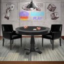 Ver imagem 7 de Mesa de Jogos Carteado Redonda Victoria Tampo Reversível Preto com 2 Cadeiras Liverpool Pu