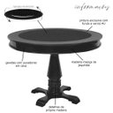Ver imagem 2 de Mesa de Jogos Carteado Redonda Victoria Tampo Reversível Preto com 2 Cadeiras Liverpool Pu