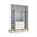 Ver imagem 3 de Roupeiro 4 Pts Nature Clean Sm 100% Mdf Laqueado Branco Soft/eco Wood Slow Motion 71294 Matic