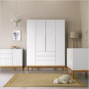 Ver imagem 1 de Roupeiro 4 Pts Nature Clean Sm 100% Mdf Laqueado Branco Soft/eco Wood Slow Motion 71294 Matic
