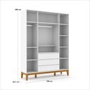 Ver imagem 4 de Roupeiro 4 Pts Nature Clean Sm 100% Mdf Laqueado Branco Soft/eco Wood Slow Motion 71294 Matic