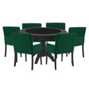 Ver imagem 1 de Mesa de Jogos Carteado Montreal Redonda Tampo Reversível Preto com 6 Cadeiras Vicenza Verde - Gran