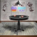 Ver imagem 6 de Mesa de Jogos Carteado Redonda Victoria 4 Lugares Tampo Reversível com Gavetas e Porta Copos Preto
