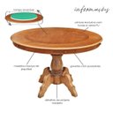 Ver imagem 2 de Mesa de Jogos Carteado Redonda Montreal Tampo Reversível Amêndoa com 4 Cadeiras Vicenza Verde -