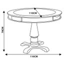 Ver imagem 3 de Mesa de Jogos Carteado Victoria 4 Lugares Redonda Tampo Reversível com Gavetas e Porta Copos
