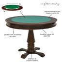 Ver imagem 2 de Mesa de Jogos Carteado Victoria 4 Lugares Redonda Tampo Reversível com Gavetas e Porta Copos