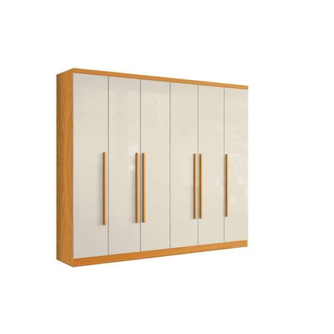 Roupeiro Canadá 8 Portas 6 Gavetas - Cinamomo Off White - Aramóveis