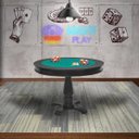 Ver imagem 6 de Mesa de Jogos Carteado Victoria 4 Lugares Redonda Tampo Reversível com Gavetas e Porta Copos Preto