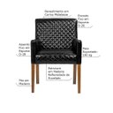 Ver imagem 3 de Mesa de Jogos Carteado Redonda Victoria Tampo Reversível Preto com Kit 2 Cadeiras Liverpool Pu