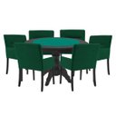 Ver imagem 1 de Mesa de Jogos Carteado Redonda Montreal Tampo Reversível Preto com 6 Cadeiras Vicenza Verde - Gran