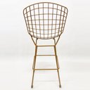 Ver imagem 4 de Banqueta Alta para Cozinha Bertoia cor Dourado fosco assento branco - Poltronas do Sul