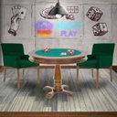Ver imagem 7 de Mesa de Jogos Carteado Victoria Redonda Tampo Reversível Amêndoa com 2 Cadeiras Vicenza Suede Verde